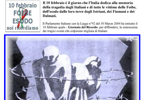 �Manifesto dell'Associazione Politico Culturale Bashkim Besa - Comunit� e Lealt� in ricordo delle Foibe�