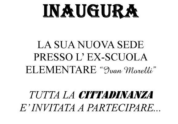 �Invito Inaugurazione Nuova Sede - A.V.A.M.S.�