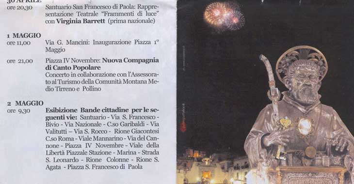 �Festeggiamenti in Onore di San Francesco di Paola - Programma Civile�